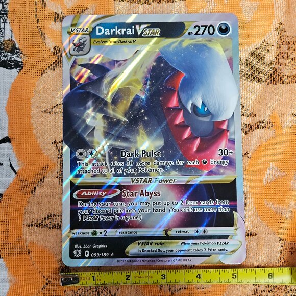 Darkrai VStar 99/189 Astral Radiance Promo Jumbo Oversized Card LP Oversize - Picture 4 of 12
